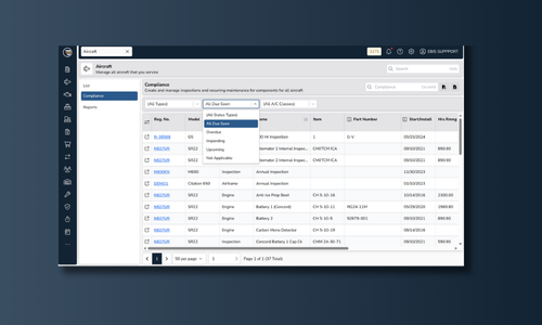 Compliance Module for Aircraft Maintenance Management